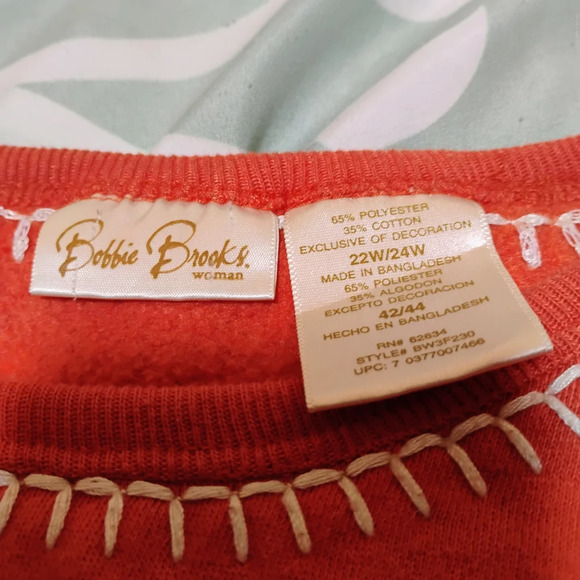 Bobbie Brooks Orange Sweater with Cat and Pumpkin Motif - Picture 5 of 9